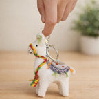 Handmade Felt Llama Keychain, Alpaca Wool Bag Charm, Cute Animal Hanging Ornament, Women Bag Charms, Gift for Her