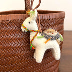 Handmade Felt Llama Keychain, Alpaca Wool Bag Charm, Cute Animal Hanging Ornament, Women Bag Charms, Gift for Her