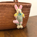 Handmade Needle Felt Bunny Keychain, Cute Shopping Rabbit Bag Charm, Wool Bunny Car Charm, Gift for Her