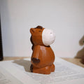 Hand Carved Wooden Horse Figurine Set, Linden Wood Standing & Sitting Horse Sculpture, Cute Animal Desk Decor, Handmade Woodland Ornament
