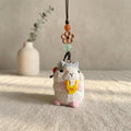 Hand Carved Wooden Mouse Keychain, Cute Animal Bag Charm, Handmade Key Holder Pendant, Wood Sculpture Gift, Backpack Car Key Accessory