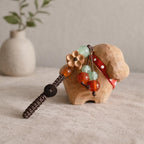Hand Carved Wooden Dog Keychain, Cute Puppy Keyring, Handmade Wood Bag Charm, Phone Charms, Car Key Pendant, Gift for Friends