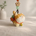 Hand Carved Wooden Cat Keychain, Cute Cat Bag Charm, Handmade Wood Pendant Phone Charm, Car Hanging Ornament, Lucky Gift for Cat Lovers