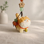Hand Carved Wooden Cat Keychain, Cute Cat Bag Charm, Handmade Wood Pendant Phone Charm, Car Hanging Ornament, Lucky Gift for Cat Lovers