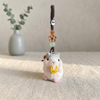 Hand Carved Wooden Mouse Keychain, Cute Animal Bag Charm, Handmade Key Holder Pendant, Wood Sculpture Gift, Backpack Car Key Accessory