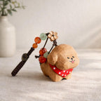 Hand Carved Wooden Dog Keychain, Cute Puppy Keyring, Handmade Wood Bag Charm, Phone Charms, Car Key Pendant, Gift for Friends