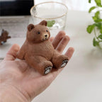 Hand Carved Wooden Bear Phone Stand, Handmade Wood Phone Holder, Bear Desk Stand, Solid Wood Phone Support, Cute Desk Accessory
