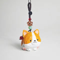 Hand Carved Wooden Corgi Keychain, Cute Dog Bag Charm, Handmade Wood Figurine Key Ring, Minimal Animal Gift for Friends
