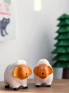 Hand Carved Wooden Sheep Figurine, Cute Lamb Desk Decor, Small Wood Animal Sculpture, Handmade Farm Animal Ornament, Cozy Home Gift