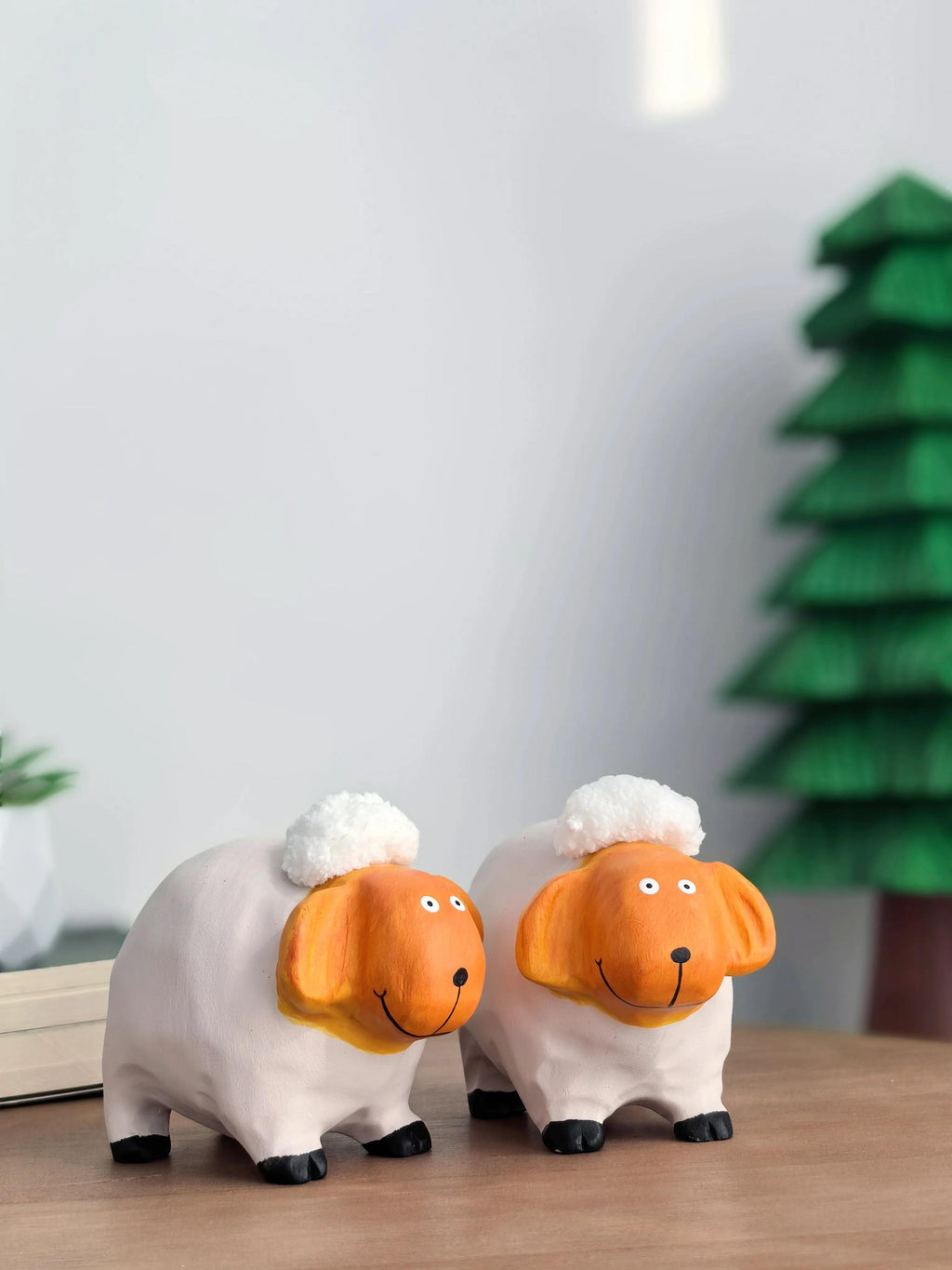 Hand Carved Wooden Sheep Figurine, Cute Lamb Desk Decor, Small Wood Animal Sculpture, Handmade Farm Animal Ornament, Cozy Home Gift