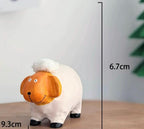 Hand Carved Wooden Sheep Figurine, Cute Lamb Desk Decor, Small Wood Animal Sculpture, Handmade Farm Animal Ornament, Cozy Home Gift