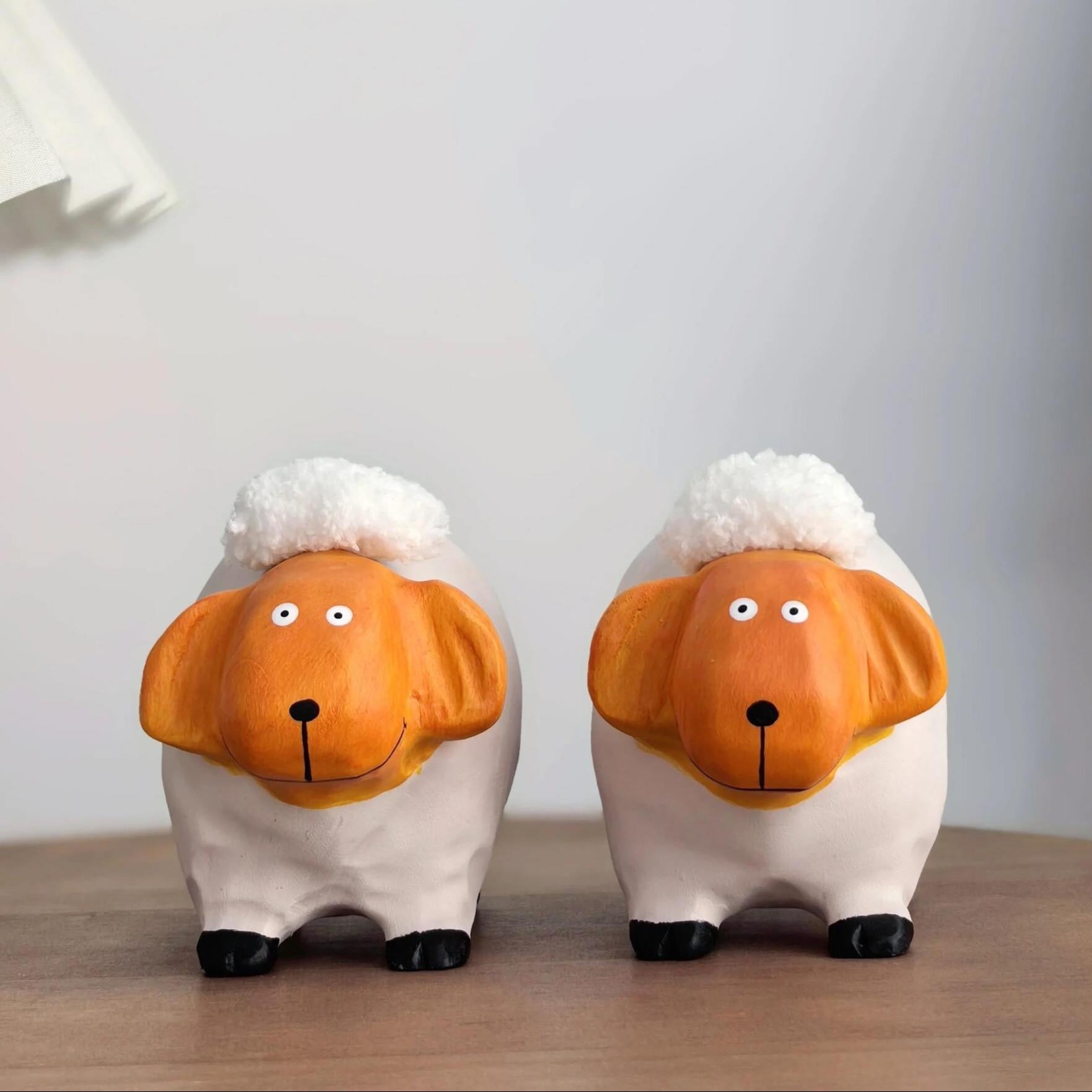 Hand Carved Wooden Sheep Figurine, Cute Lamb Desk Decor, Small Wood Animal Sculpture, Handmade Farm Animal Ornament, Cozy Home Gift