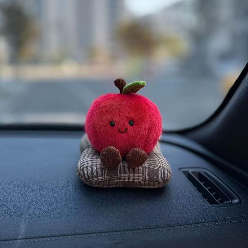 Plush Car Dashboard Decor, Cute Earth or Coffee Bean Ornament, Soft Car Interior Accessory, Funny Gift for Driver