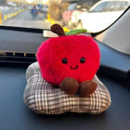 Plush Car Dashboard Decor, Cute Earth or Coffee Bean Ornament, Soft Car Interior Accessory, Funny Gift for Driver
