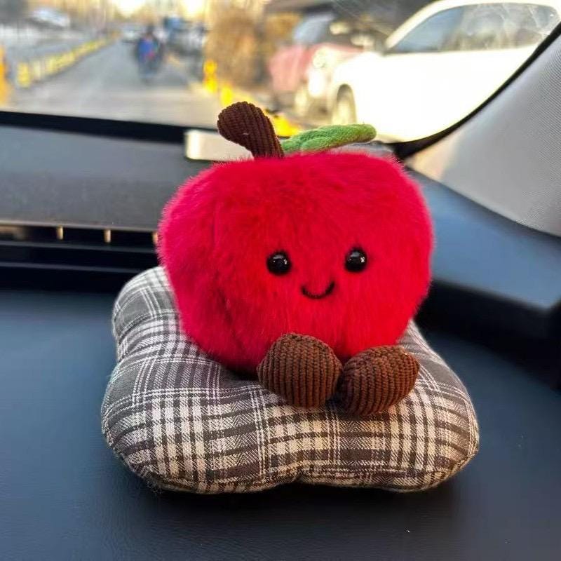 Plush Car Dashboard Decor, Cute Earth or Coffee Bean Ornament, Soft Car Interior Accessory, Funny Gift for Driver