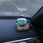 Plush Car Dashboard Decor, Cute Earth or Coffee Bean Ornament, Soft Car Interior Accessory, Funny Gift for Driver