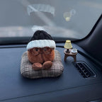 Plush Car Dashboard Decor, Cute Earth or Coffee Bean Ornament, Soft Car Interior Accessory, Funny Gift for Driver