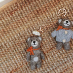 Handmade Needle Felt Teddy Bear Keychain, Wool Bear Bag Charm with Scarf, Cute Car Mirror Hanging Ornament, Unique Gift for Her