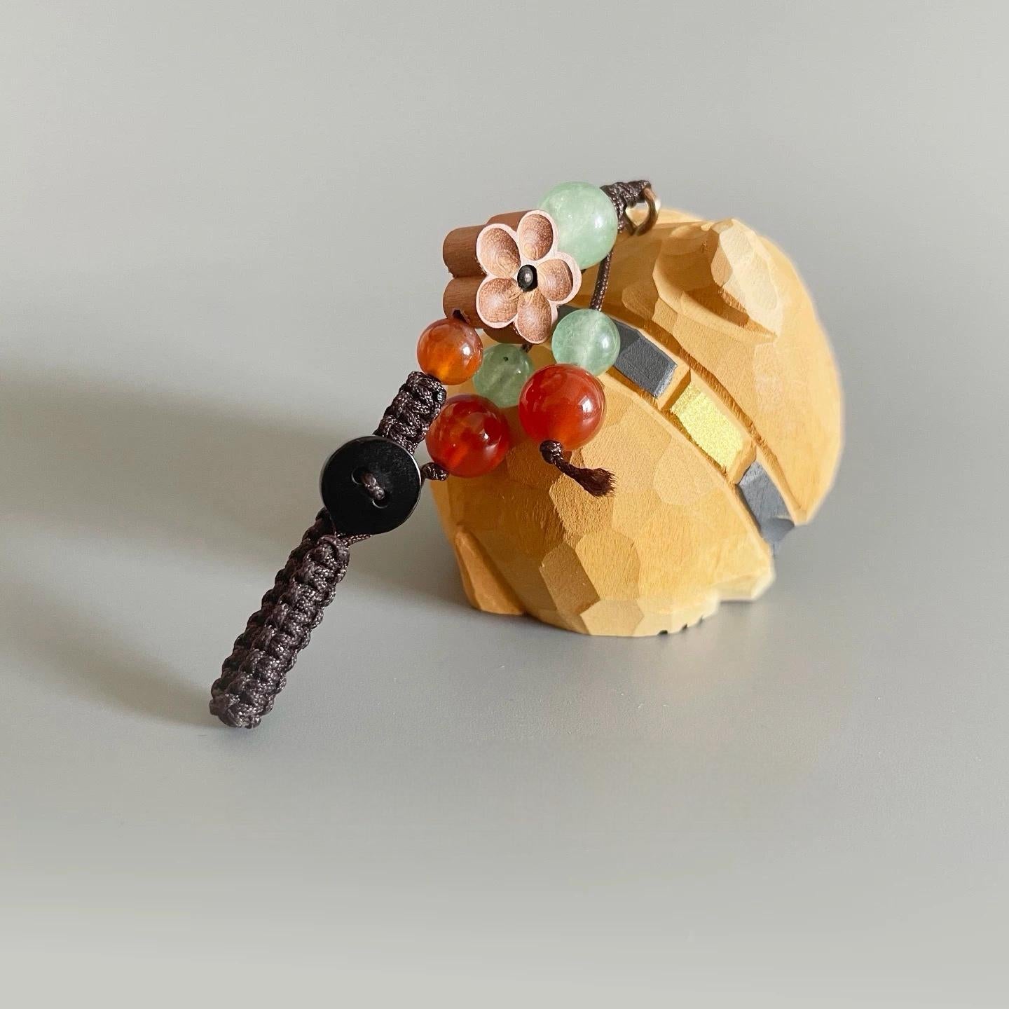 Hand Carved Wooden Bulldog Keychain, Cute Dog Bag Charm, Handmade Wood Animal Pendant, Car Mirror Hanging Decor, Gift for Dog Lovers
