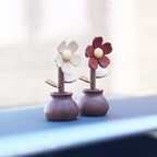 Hand Carved Wooden Flower Diffuser Decor – Aromatherapy Wood Sculpture, Natural Essential Oil Car Freshener, Desk Ornament, Handmade Gift