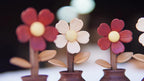 Hand Carved Wooden Flower Diffuser Decor – Aromatherapy Wood Sculpture, Natural Essential Oil Car Freshener, Desk Ornament, Handmade Gift