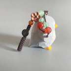 Japanese Style Penguin Wood Carving Keychain, Handmade Cute Animal Charm, Wooden Penguin Bag Charm, Car Hanging Decor, Gift for Her