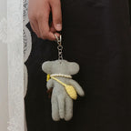 Handmade Wool Felt Cute Elephant Keychain, Dressed Elephant Bag Charm, Cute Handmade Animal Pendant, Unique Gift