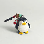 Black Penguin Wood Carving Keychain – Hand-Carved Cute Animal Bag Charm, Wooden Pendant for Keys, Backpack or Car, Gift for Friends/Her/Him