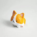 Hand Carved Wooden Corgi Figurine, Cute Dog Car decor, Handmade Wood desk decor, Minimal Animal Gift for Friends