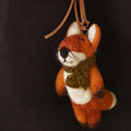 Handmade Wool Felt Fox Keychain, Cute Animal Bag Charm with Scarf, Kawaii Fox Pendant, Handmade Gift, Fall Winter Accessory