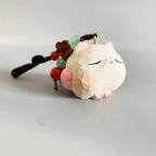 Japanese Handmade Wooden Cat Keychain, Cute Sleeping Cat Wood Carving Bag Charm, Kawaii Animal Pendant, Minimalist Pet Gift