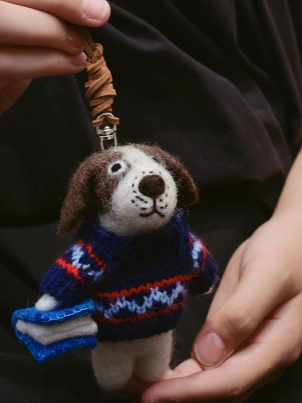 Japanese Style Handmade Felt Dog Keychain, Cute Puppy Charm, Wool Dog Bag Charm, Kawaii Animal Pendant, Backpack Accessory Gift