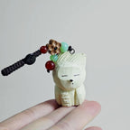 Japanese Style Hand Carved Wooden Puppy Keychain, Minimalist Dog Charm, Cute Animal Pendant, Zen Style Bag Charm, Handmade Wood Gift