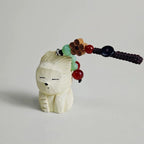 Japanese Style Hand Carved Wooden Puppy Keychain, Minimalist Dog Charm, Cute Animal Pendant, Zen Style Bag Charm, Handmade Wood Gift
