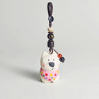 Japanese Hand Carved Wooden West Highland Terrier Keychain, Westie Dog Charm, Cute Animal Pendant, Bag Charm, Car Keychain Gift