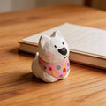 Japanese Style West Highland Terrier Wood Figurine, Hand Carved Westie Dog Sculpture, Cute Desk Decor, Animal Ornament, Gift for Dog Lovers