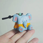 Japanese Style Felt Elephant Keychain, Handmade Wool Elephant Bag Charm, Cute Grey Elephant Pendant, Car Keychain, Gift for Animal Lovers