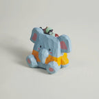 Japanese Style Felt Elephant Keychain, Handmade Wool Elephant Bag Charm, Cute Grey Elephant Pendant, Car Keychain, Gift for Animal Lovers