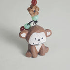 Japanese Style Monkey Wood Carving Keychain, Hand Carved Zodiac Monkey, Cute Wooden Monkey Bag Charm, Car Keychain, Gift for Animal Lovers