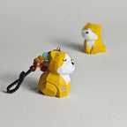 Japanese Style Kitten Wood Carving Keychain, Hand Carved Cute Cat Charm, Wooden Cat Bag Charm, Car Keychain, Gift for Cat Lovers
