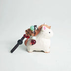 Japanese Wooden White Horse Keychain Pendant, Hand Carved Zodiac Horse Charm, Cute Animal Bag Charm, Small Horse Key Ring Gift for Her