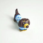 Japanese Style Wooden Dachshund Keychain Pendant, Hand Carved Sausage Dog Charm, Cute Bag Charm, Car Key Holder, Gift for Dog Lovers