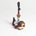 Japanese Style Wooden Dachshund Keychain Pendant, Hand Carved White Sausage Dog Charm, Cute Bag Charm, Car Keychain Gift