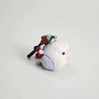 Japanese Style Wooden Parrot Keychain Pendant, Hand Carved Purple Bird Charm, Cute Animal Bag Charm, Spiritual Bead Pendant, Gift for Her