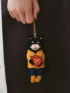 Handmade Wool Felt Cat Keychain Pendant, Cute Animal Bag Charm, Soft Felt Plush Keyring, Gift for Her, Whimsical Artisan Charm