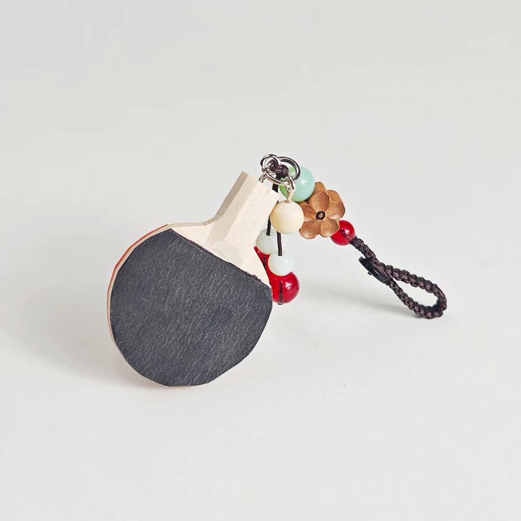Ping Pong Paddle Keychain, Wooden Table Tennis Bag Charm, Handmade Sports Keyring, Cute Mini Paddle Pendant, Gift for Him Her