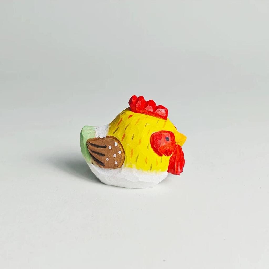Janpanese Rooster Keychain, Handmade Wooden Chicken Charm, Cute Animal Keyring, Bag Pendant, Car Mirror Hanging Ornament, Gift for Her Him