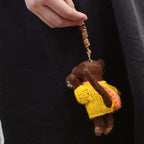 Handmade Monkey Keychain, Felt Monkey Charm, Cute Animal Bag Pendant, Car Rear Mirror Hanging Ornament, Gift for Mom, Family Gift