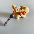 Japanese Style Wooden Lucky Cat Keychain, Hand Carved Golden Cat Pendant, Cute Cat Bag Charm, Animal Keychain, Phone Charm Gift