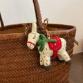 Japanese Style Lucky Felt Horse Pendant, Handmade Wool Felt Pony Bag Charm, Cute Horse Keychain, Animal Hanging Ornament, Pendant Gift